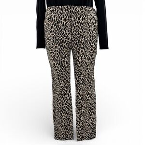 Banana Republic Sloan Leopard Print Ankle Pants Black Tan Size 14